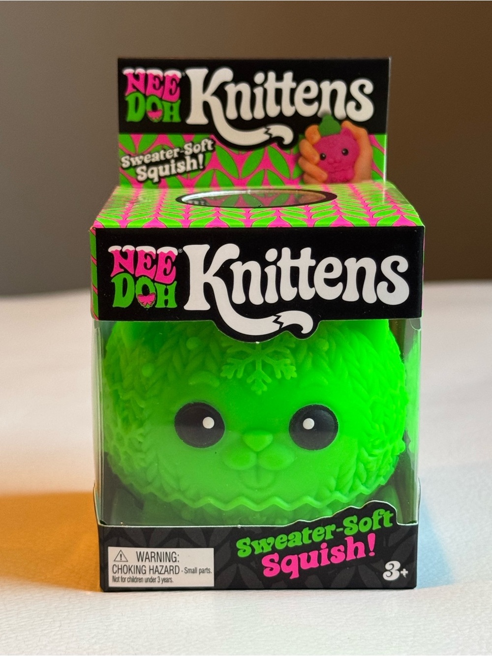 RARE NeeDoh Knittens Green Authentic Christmas Squishy Squishmas 🐱 💚